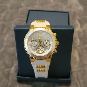Invicta Women’s Blue Tritnite Watch 24187 Gold White Swiss Chronograph